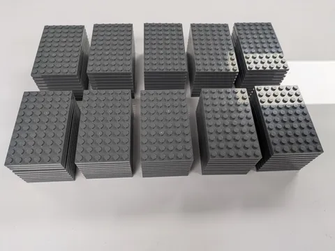 Lego x100 New Dark Bluish Gray Plate 6 x 10 Stud Building Blocks # 3033