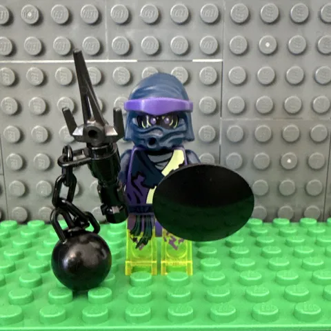 LEGO NINJAGO GHOST NINJA WOOO MINIFIGURE 851342 w/BALL and CHAIN and Shield