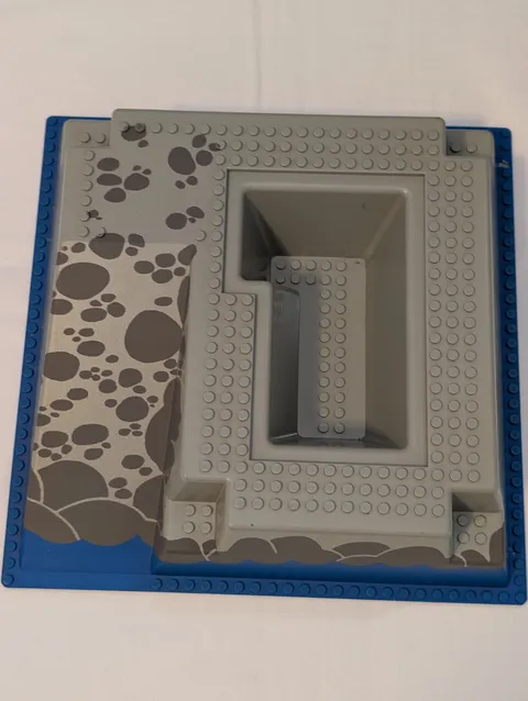 LEGO Raised Baseplate 32x32 w/ Ramp & Pit , Water & Stone Pattern 6276 6277
