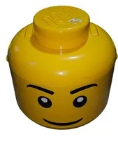 LEGO Yellow Head Sorter & Storage Container  Smirk Grin Smile - Large 10x12