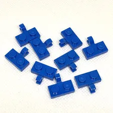 LEGO Parts - Blue Plate 1 x 2 with Clip on Side - No 11476 - QTY 9