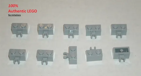 LEGO NEW 1x2 Light Bluish Grey Brick Vertical Clip (10x) 4641682 Brick 95820