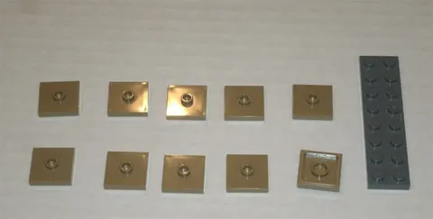 LEGO NEW 2x2 Dark Tan Plate 1 Center Stud (10x) 4578032 6126075 Brick 23893