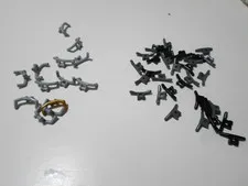 LEGO  LOT 45 MIXED COLORS  MINIFIGURE UTENSIL HANDLEBARS 30031 AND 98397