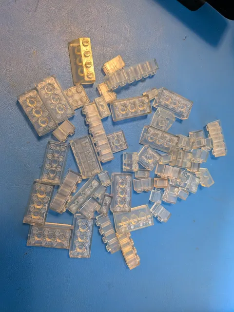 Vintage LEGO "Pat Pend" Clear Hollow Misc. Transparent Translucent 1960s Bricks