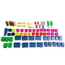 LEGO Mixed Slopes and Specialty Bricks Lot Blue Pink Green Orange 50+ Pieces