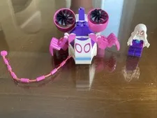 LEGO Marvel Ghost-Spider MiniFigure White Hood Purple W/ Vehicle 10784