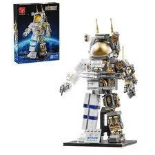 City Space Astronaut Building Toy with Display Stand Decoration for Nursery...