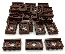 Lego 20 New Reddish Brown Fences 1 x 4 x 2 Ornamental with 4 Studs Parts