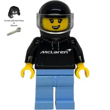 LEGO Minifigure sc144 McLaren W1 Driver Racing Suit Helmet NEW Authentic