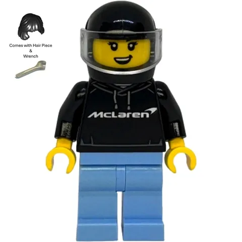 LEGO Minifigure sc144 McLaren W1 Driver Racing Suit Helmet NEW Authentic