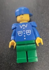 LEGO Minifigure Blue Cap Blue Shirt/Torso Green Legs LEGO Minifigures Plastic