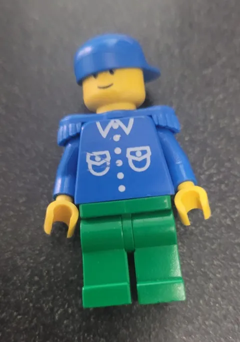 LEGO Minifigure Blue Cap Blue Shirt/Torso Green Legs LEGO Minifigures Plastic