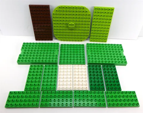 Lego Duplo Lot of 16 Baseplates in Various Sizes & Colors Green White Brown 