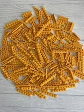 LEGO BRIGHT LIGHT ORANGE LOT 215 PCS 1X8 1X6 1X4 1X3 PLATE VARIETY