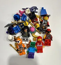 LEGO Minifigures Mixed Lot with Accessories, Parts, Helmets & Weapons
