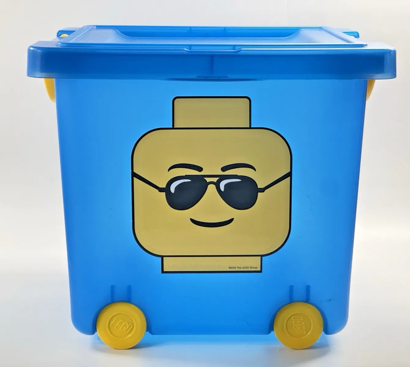 Lego Blue Wheeled Storage Bin Tub Stacking Organizer 21.5qt with Lid USA