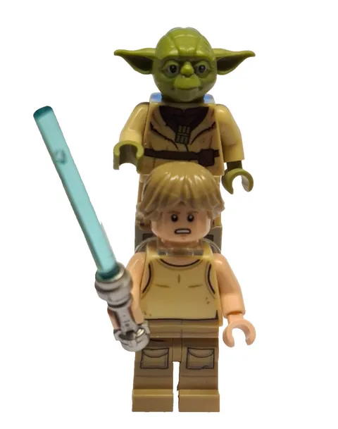 LEGO Star Wars Minifigure Luke Skywalker + Yoda From Set 75208 Yoda’s Hut