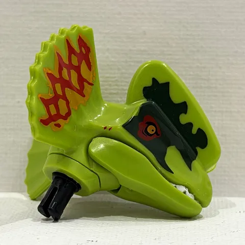 LEGO Dilophosaurus Head - Green w/ Red Pattern - Jurassic World Set 75916