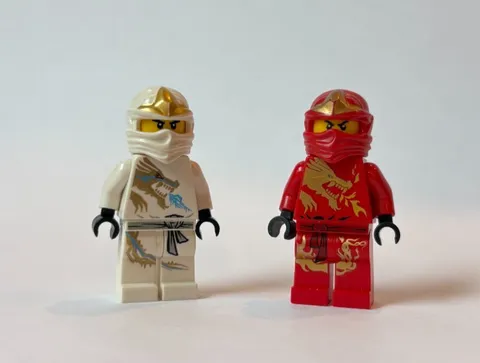 Lego Kai DX & Zane DX Minifigure Lot Ninjago Golden Weapons njo0009 njo0018 Rare