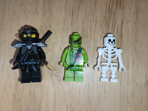 LEGO NINJAGO Minifigure Lot- Cole ZX, Lasha, Skeleton - 3 Figure Lot