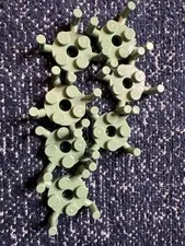 LEGO 98284 Sand Green Plate, Round 2x2 with Pin Hole and 4 Bar Arms Up 7 Pieces