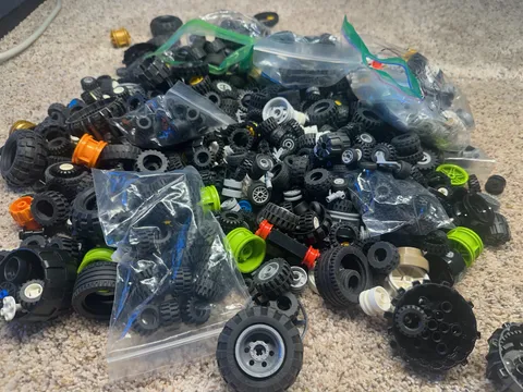 LEGO Bulk Lot 6.2 Lbs Mixed Wheels Tires Rims Parts