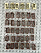 LEGO 36-piece Window Frame 1 x 2 x 3 Tan and Reddish brown, FREE SHIPPING