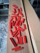 VINTAGE LEGO PARTS RED-  PARTS FOR HOUSE BUILDING HOME 70'S- 80'S (1)