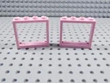 LEGO Lot of 2 Pink 1x4x3 Window Frames ONLY BI