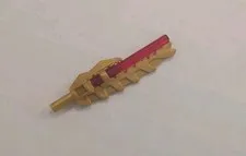 LEGO - Weapon Sword, Serrated with Red Bar - Pearl Gold G2