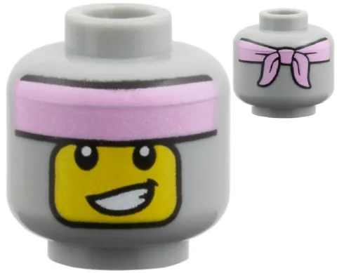 Lego NEW BIONICLE Minifigure HEAD Bluish Gray Pink Headband Balaclava 71052 Part