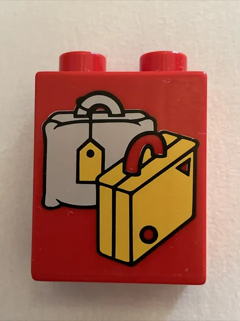 Lego Duplo Red Block Brick Piece Picture Two Suitcases Brief Case Suit Case