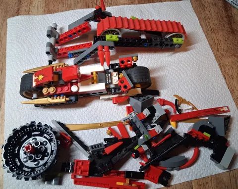 CAB Lego X 2 Technic Partial Builds Ninjago 70501 9441 Incomplete No Minifigures