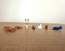 Lego Mixed Lot Mini Animal Figures Spiders Rabbits Cat Rat Parrot