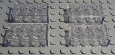 Lego Brick 2x4 Transparent Glass 4 Pieces