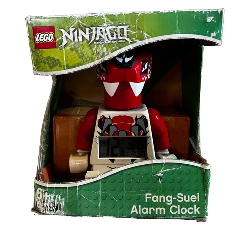 9" Vintage LEGO Ninjago Fang-Suei Figure Alarm Clock Posable - Damaged Box