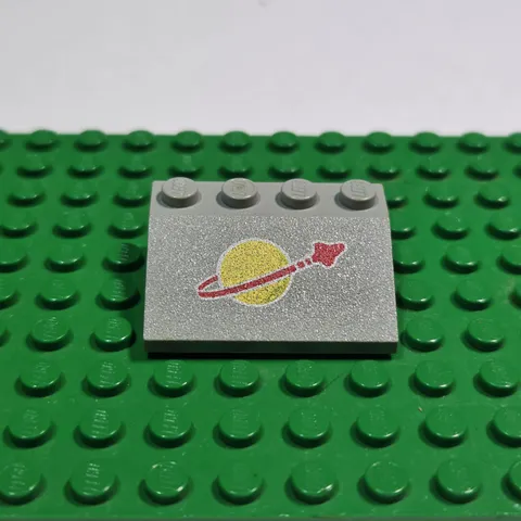 Vintage LEGO 3297p90 Classic Space Logo Slope 33 3x4 Light Gray Genuine Legoland