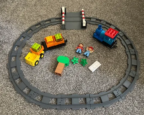 LEGO DUPLO Train Track Truck people LOT  Crossing Gate Set 42 Pieces
