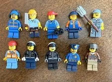 Lego Minifigures : Lot Of Cops And Workmen - Preowned