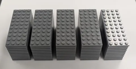 LEGO New x50 Dark Bluish Gray Plate 4 x 10 # 3030