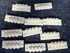 LEGO 87609 White Plate, Modified 2 x 6 x 2/3 with 4 Studs on Side 11 Pieces