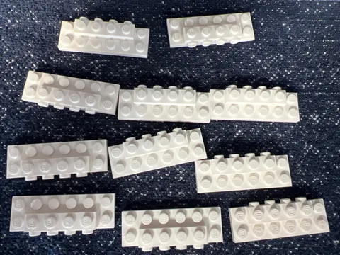 LEGO 87609 White Plate, Modified 2 x 6 x 2/3 with 4 Studs on Side 11 Pieces