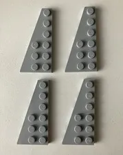 LEGO 4 New Pieces Plate 3x6 w/ Angle/Wedge, Left, LIGHT BLUISH GREY #54384