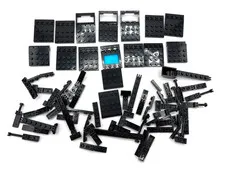 LEGO lot 50 pair  Vintage Black hinge modified piece Castle Pirate Space