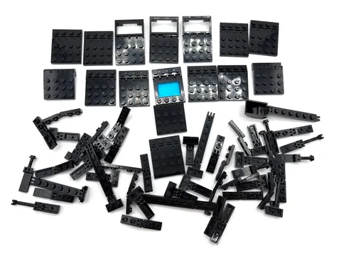 LEGO lot 50 pair  Vintage Black hinge modified piece Castle Pirate Space