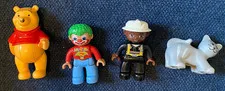 LEGO Duplo Minifigures  Lot of 4 Clown, Firefighter, Winnie the Pooh, Cat