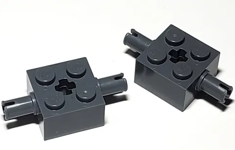 Lot Of 2 Dark Bluish Gray Lego Wheel Axel 2x2 with Pins & Axle Hole 30000 65514