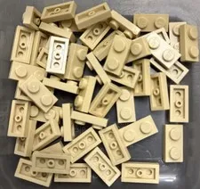 LEGO 50-piece Tan Plate 1 x 2 plates FREE SHIPPING