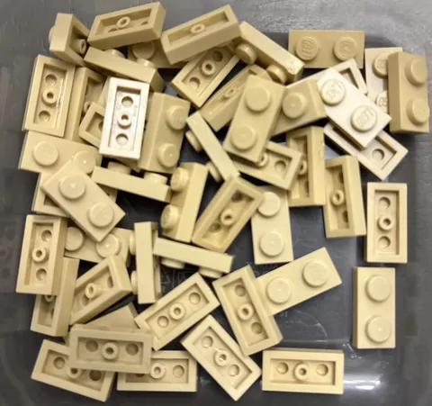 LEGO 50-piece Tan Plate 1 x 2 plates FREE SHIPPING